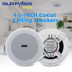 4.5'' 8ohm 10W PA System Home Passive Ceiling Speaker Stereo Sound Full Range Loudspeaker Background Music for Amplifier Indoor