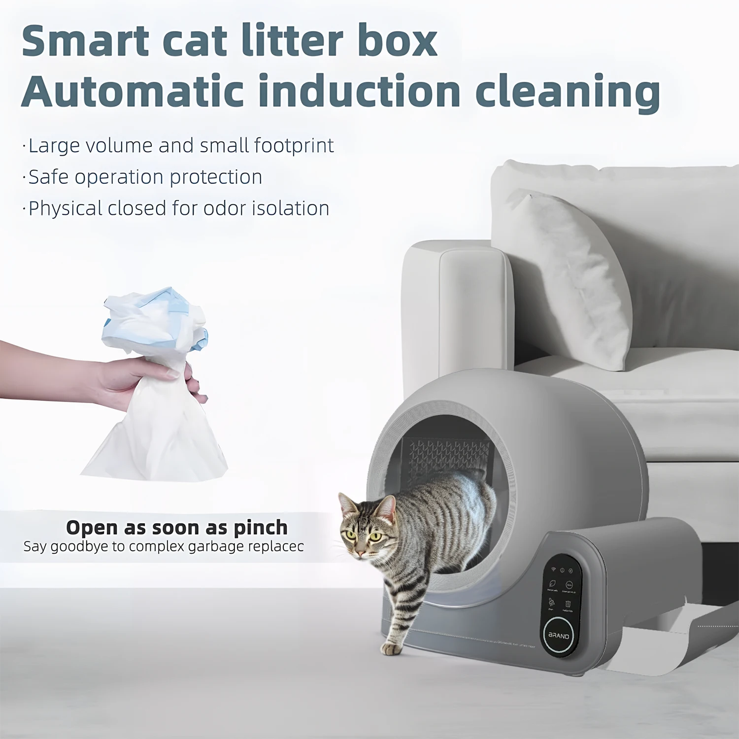 Easy Clean Automatic Multiple Smart Cat Litter Box Open-Top Self Cleaning Cat Litter Box 70L Capacity Litter Box For Cats