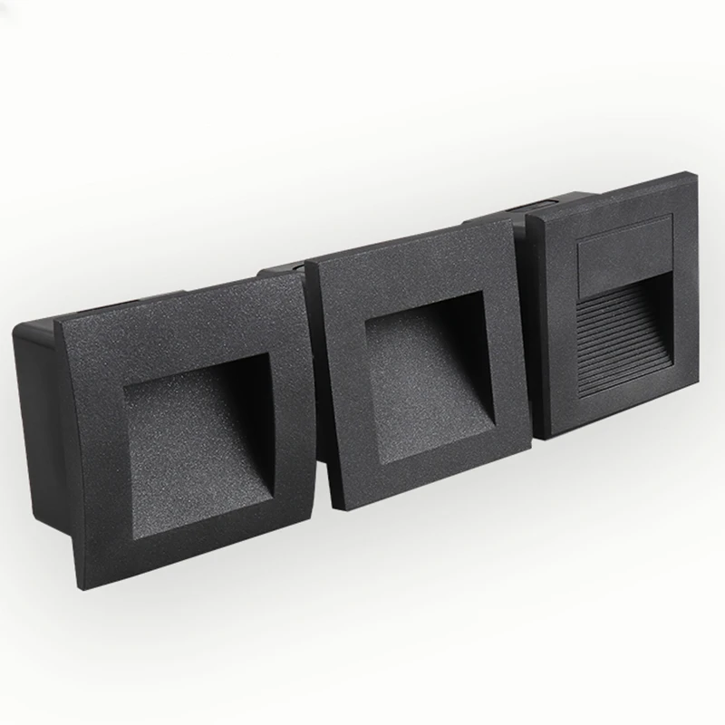 

3W Indoor Outdoor Light Emitting Diode Foot Light Aluminum Waterproof Corner Corridor Recessed Step Stair Light