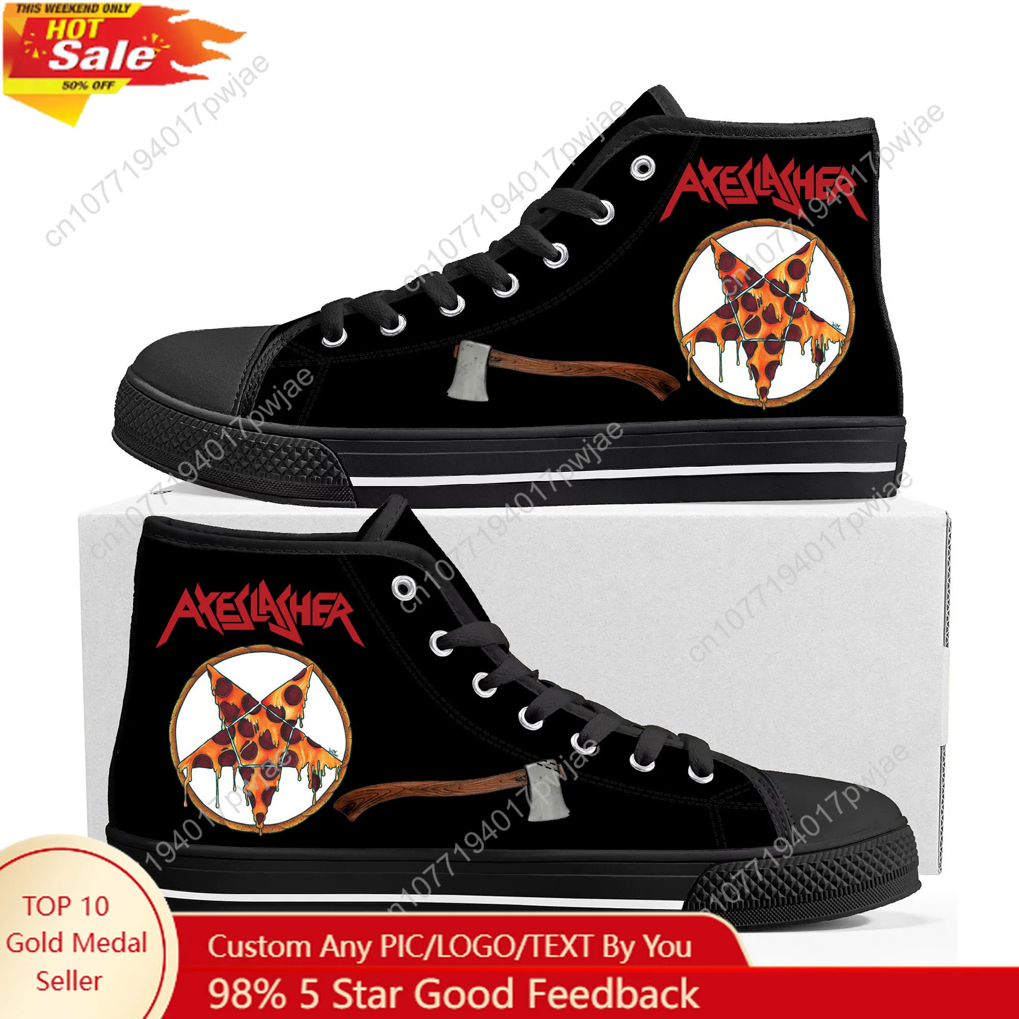 

Axeslasher Rock Band High Top High Quality Sneakers Mens Womens Lightweight Canvas Sneaker Ghana Hiking Casual Custom Shoes
