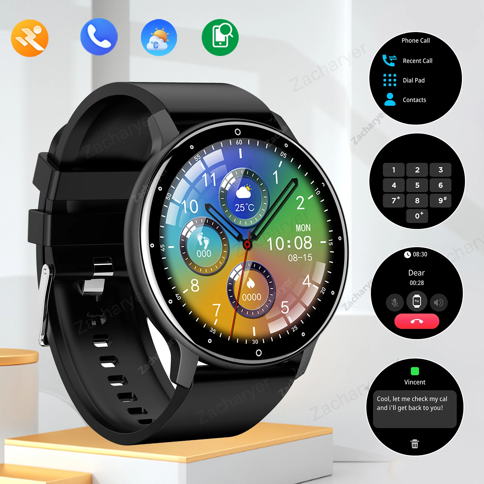 HOT New full touch screen smart watch, multifunctional smart sports watch, can answer and make calls, and has message reminders