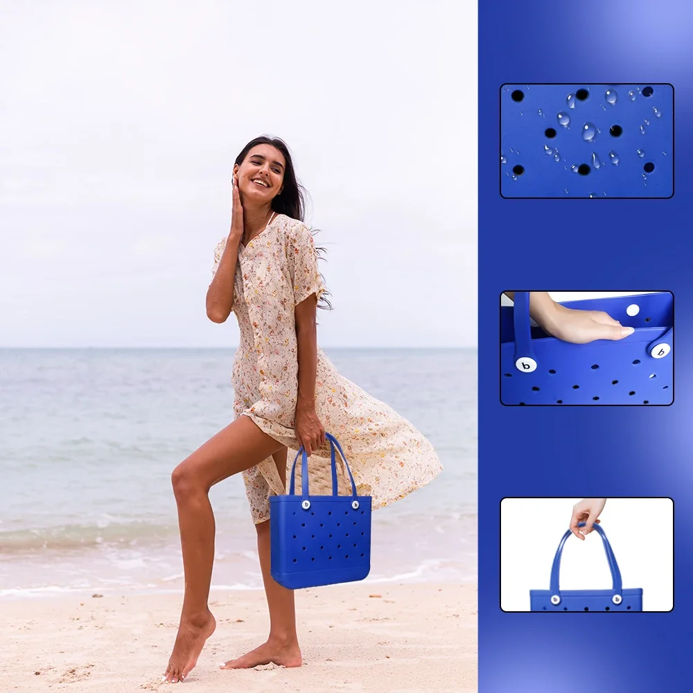 X/XL Eva Beach Bogg Bag Водонепроницаемая очень большая сумка-тоут Пляжная корзина Женская сумка для пикника 48 см XL Boggs Bag Резиновые сумки для покупок