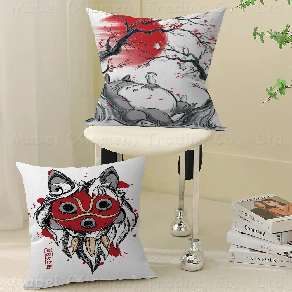 Japan Anime Hayao Miyazaki Anime Figure Totoro Spirited Away Cushion Cover 30x50 Polyester Sofa Cushions Decorative Throw Pillow