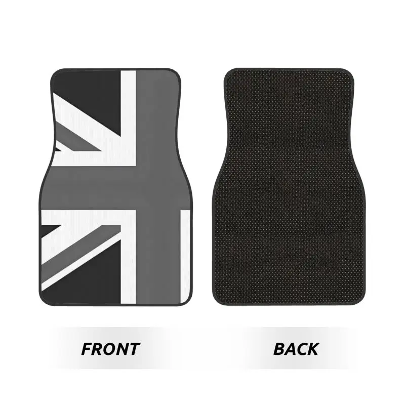 Custom Union Jack Car Floor Mats of 4 Pieces Front & Rear Set Flag of The UK for Mini Cooper Car Mat Accessories Decor Universal