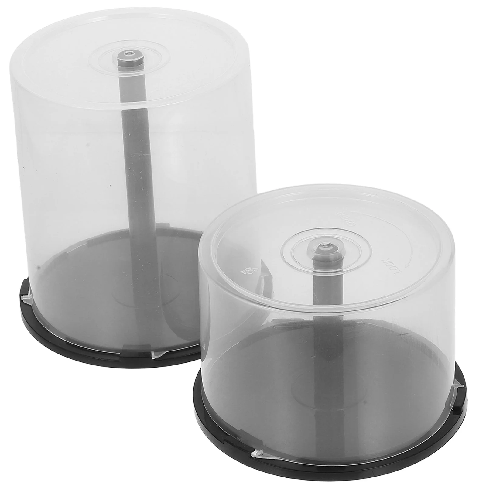 2pcs Cd/Dvd Cake Box Spindle Clear Cd/Dvd Storage Case Keep Your Discs Safe Organized Dustproof Scratch-Resistant Storage Contai