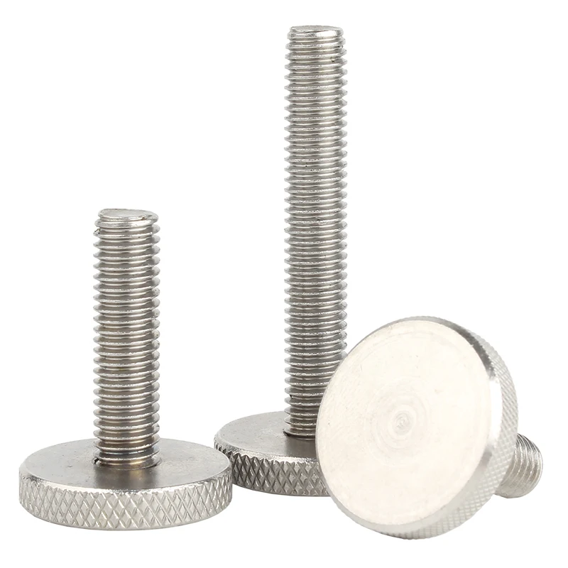 Baut komputer Knurling kepala datar, M2 M2.5 M3 M4 M5 M6 M8 M10 mengencangkan Tangan 1 ~ 2 buah 304 Stainless Steel