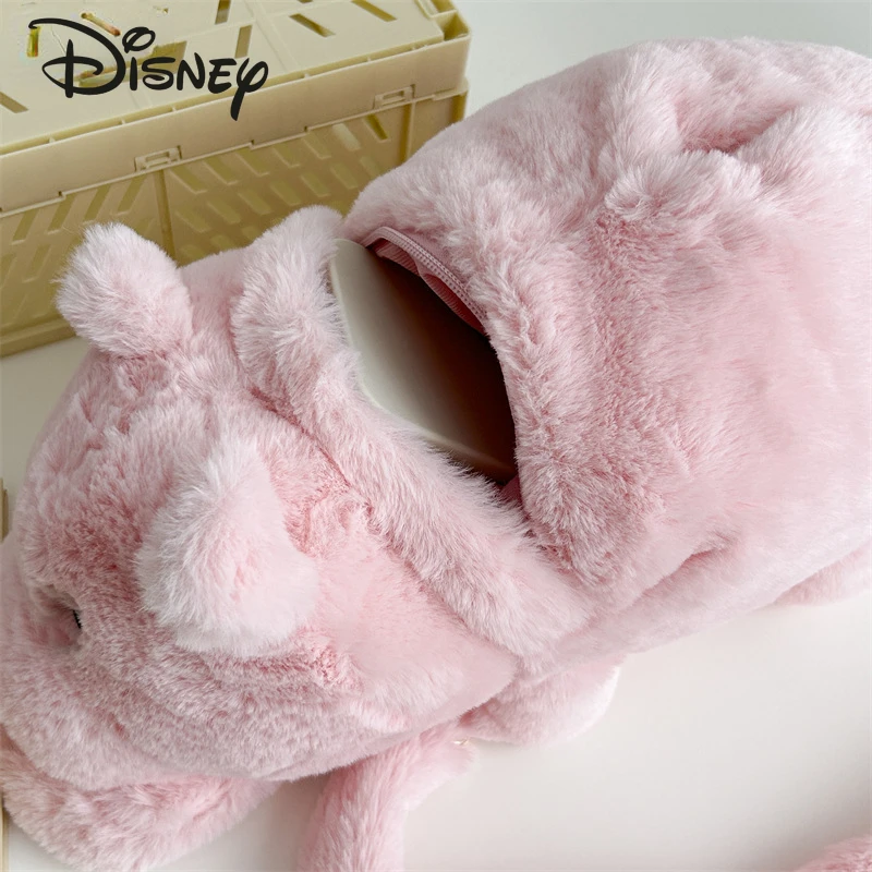 Disney Original New Women's Backpack Fashion High Quality Plush Backpack Cartoon Casual Large Capacity Storage Girl Toy Bag