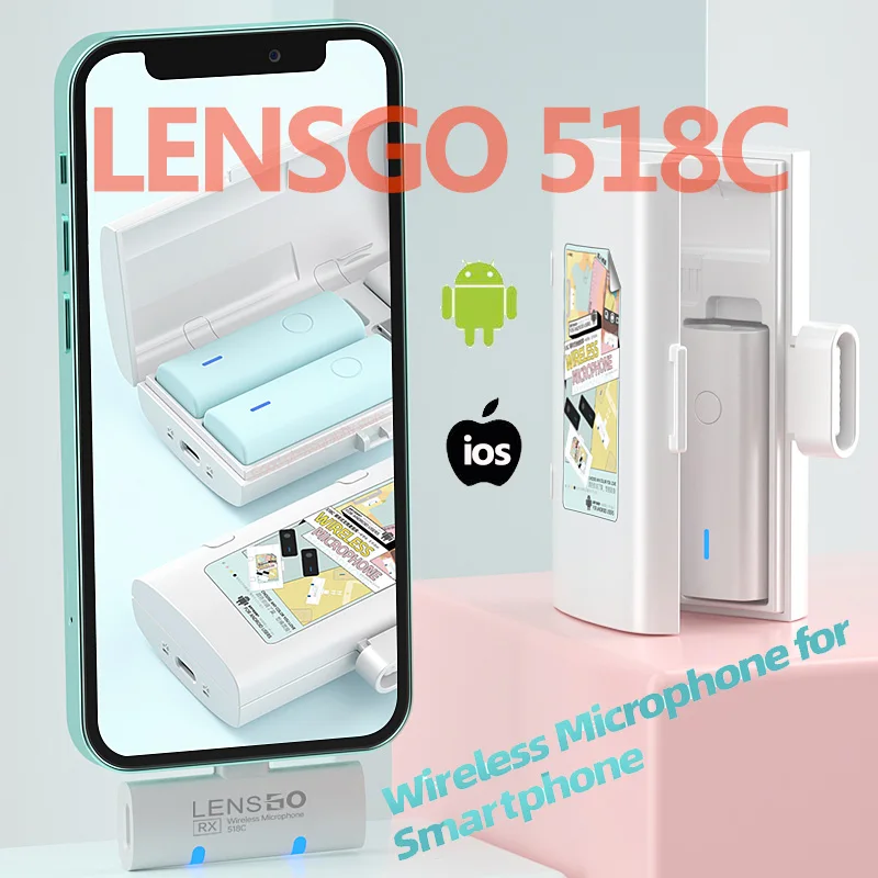 lensgo-518c-wireless-microphone-for-iphone-android-phone-for-interview-live-portable-audio-video-recording-mini-lavalier-mic