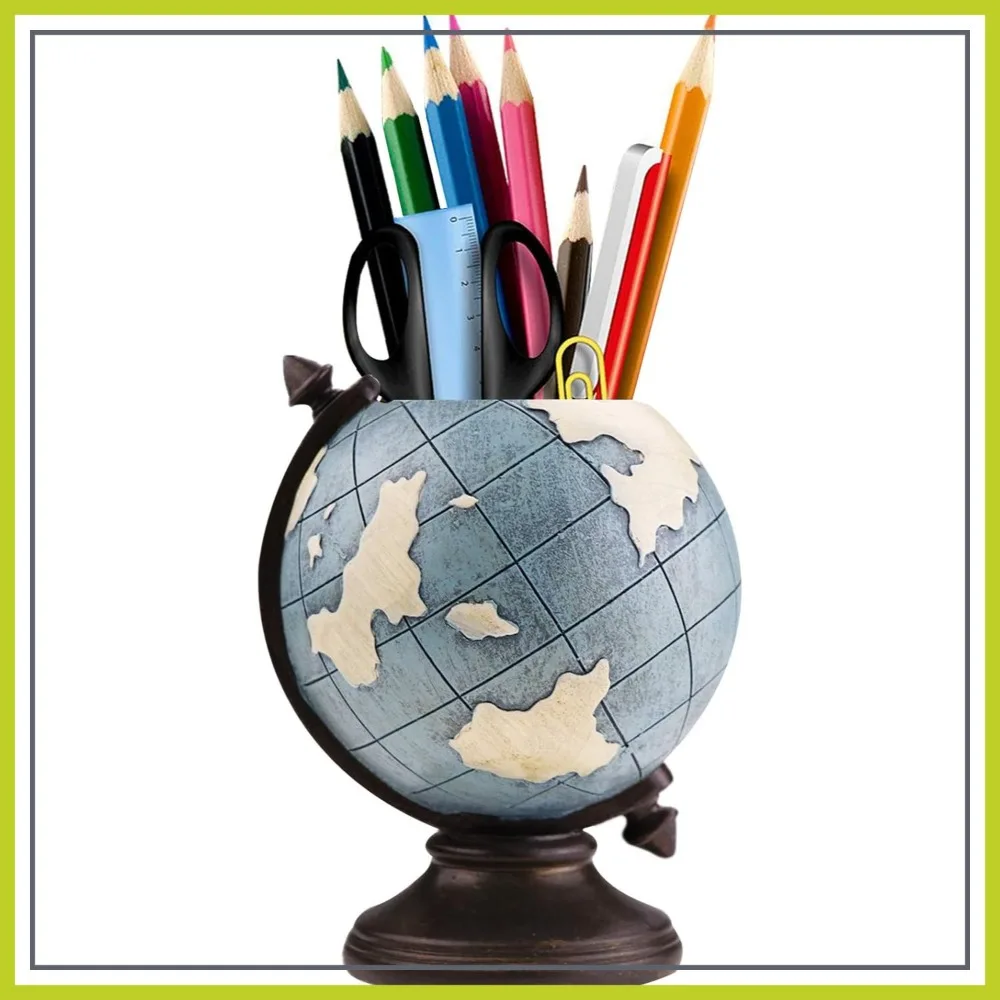 

Globe Pen Pencil Holder for Desk Organizer Pencil Cup Pot Desktop Accessories for Home Office School
