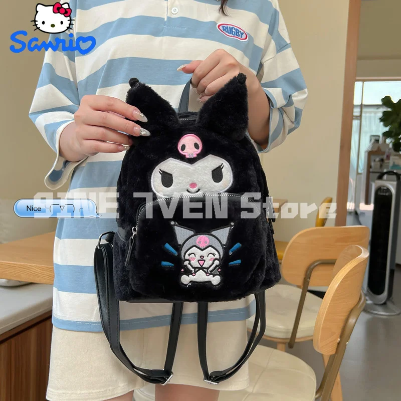 

Новинка, модные рюкзаки Sanrio Hello Kitty Y2k, милые плюшевые женские сумки с мультипликационным рисунком, модные милые школьные сумки высокого качества, сумки для студентов