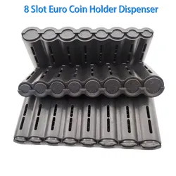 Creative Portable 8 Slot Euro Coin Storage Dispenser Euro Coin Holder Collector For Home Waiter Driver Coins Safe Piggy Bank