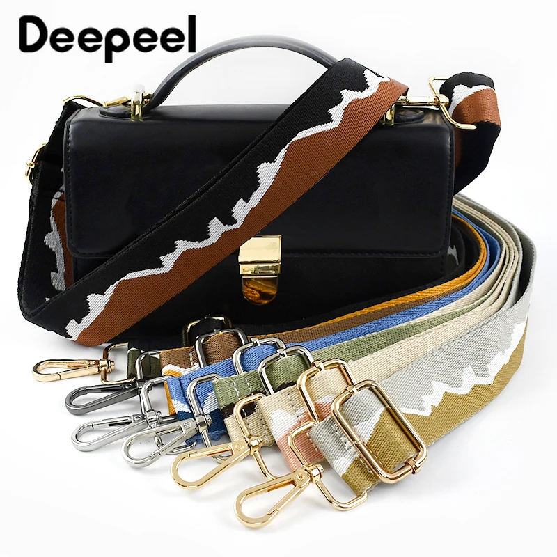 Deepeel Fashion 3.8cm Wide Contrast Color Shoulder Handbags Strap 75-145cm Adjustable Simple Style Crossbody Straps Accessories