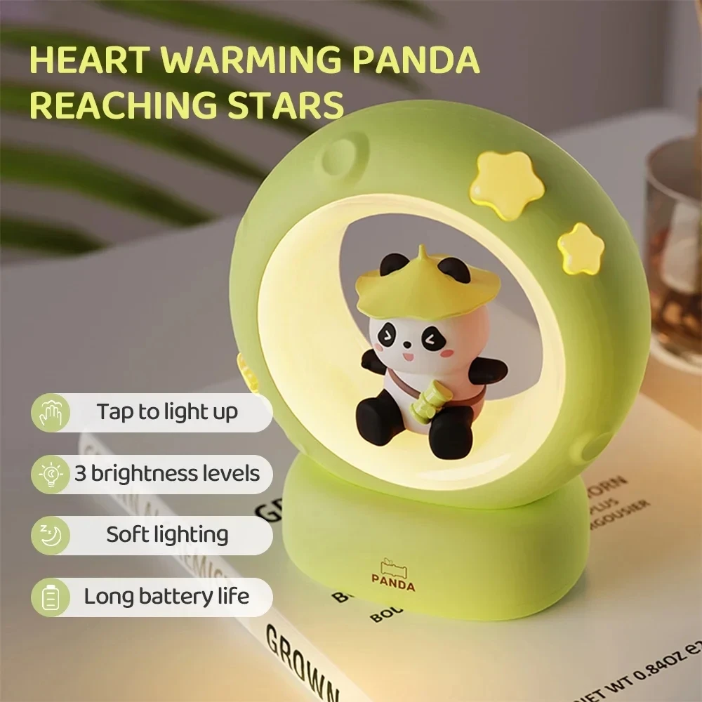 Cute Animal LED Night Light, USB Rechargeable, Dimming Lighting Table Lamp, Touch Control, Reading Bedside Lamps, Bedroom Decor