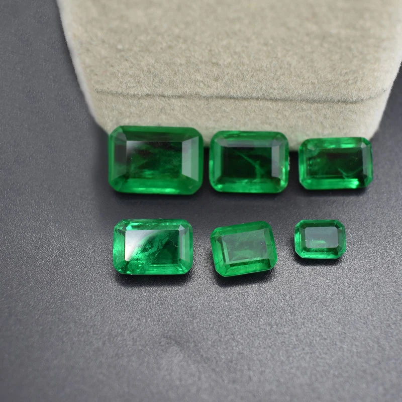 Émeraudes colombiennes simulées, pierres précieuses octogonales en vrac, cristal avec mêmes inclusions et abrasions, naturelles, pour la fabrication de bijoux