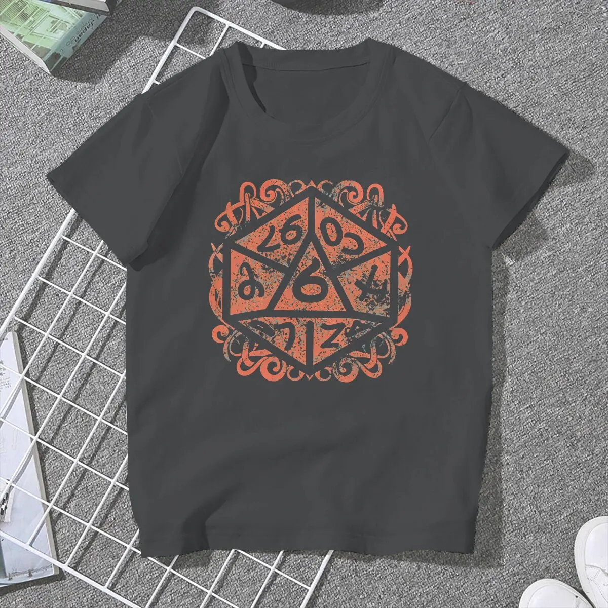 Dungeon TShirt for Woman Girl Conceptual Dice Symbol Basic Tee T Shirt