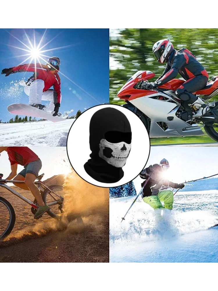 AliExpress NONE Bicycle Balaclava Full Face Mask Skull Print Motorcycle Full Face Mask Windproof Skiing Head Neck Warmer Bicycle Helmet Liner