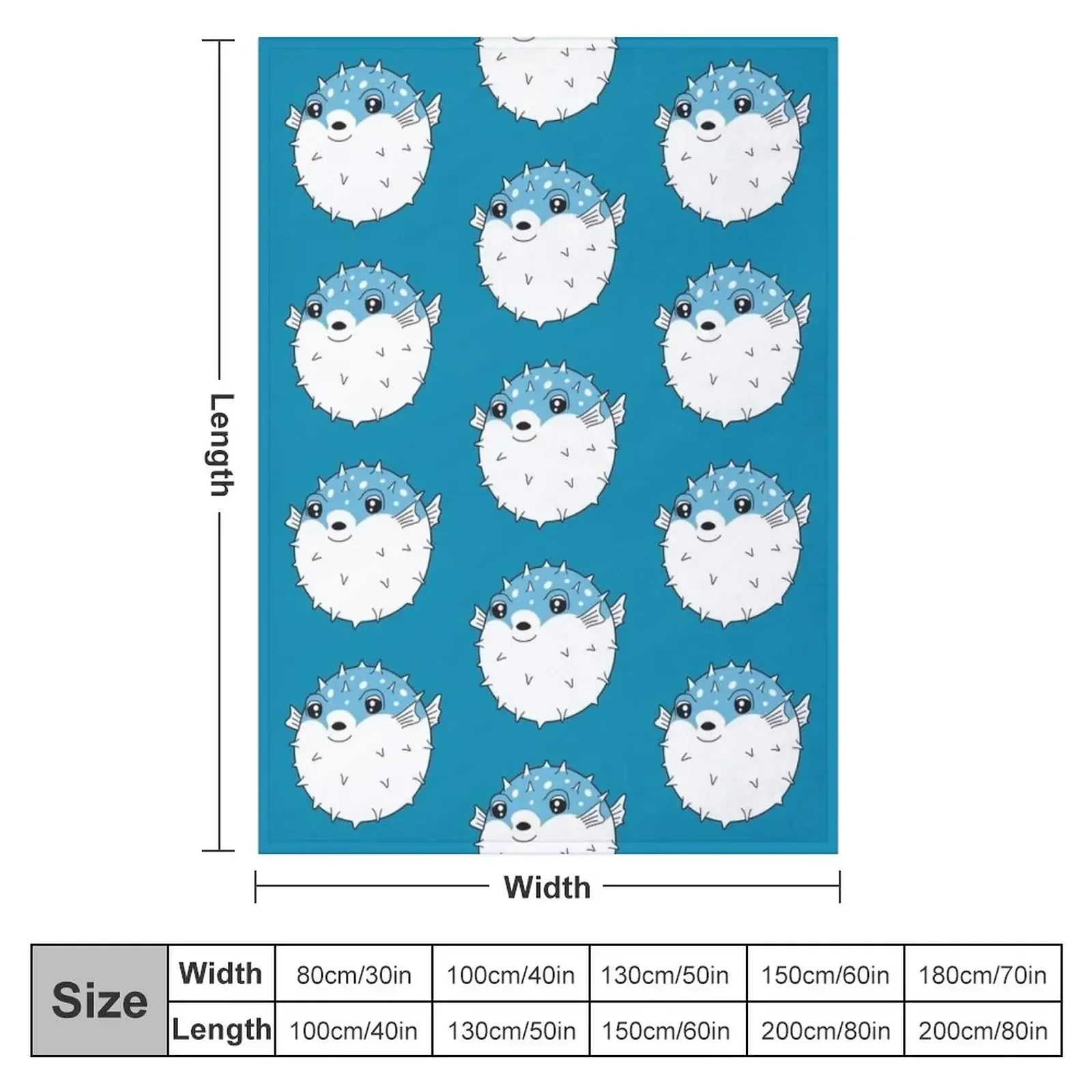 Fugu puffer fish Throw Blanket Blankets Sofas Of Decoration Summer Decorative Sofas Blankets