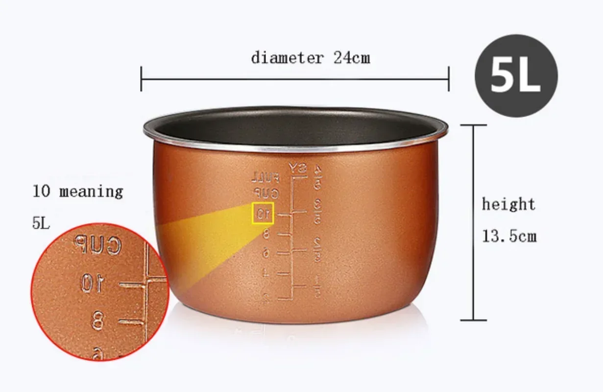 

pressure cooker liner multicooker bowl 5L liter non-stick pan double spray thickening