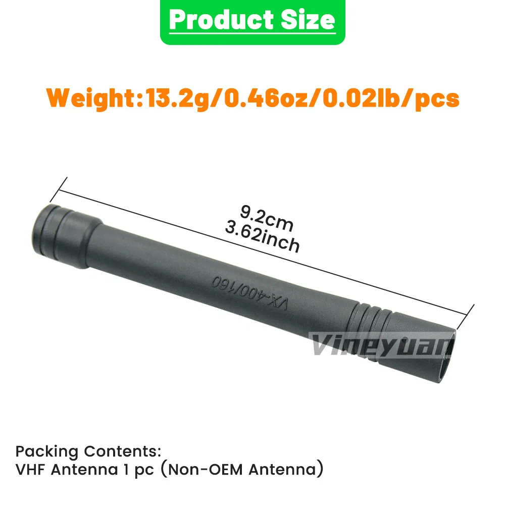 Antena de Radio de dos vías VHF 136-174 MHz para Vertex Standard VX150 VX160 VX170 VX180 VX300 VX400 VX600 VX800