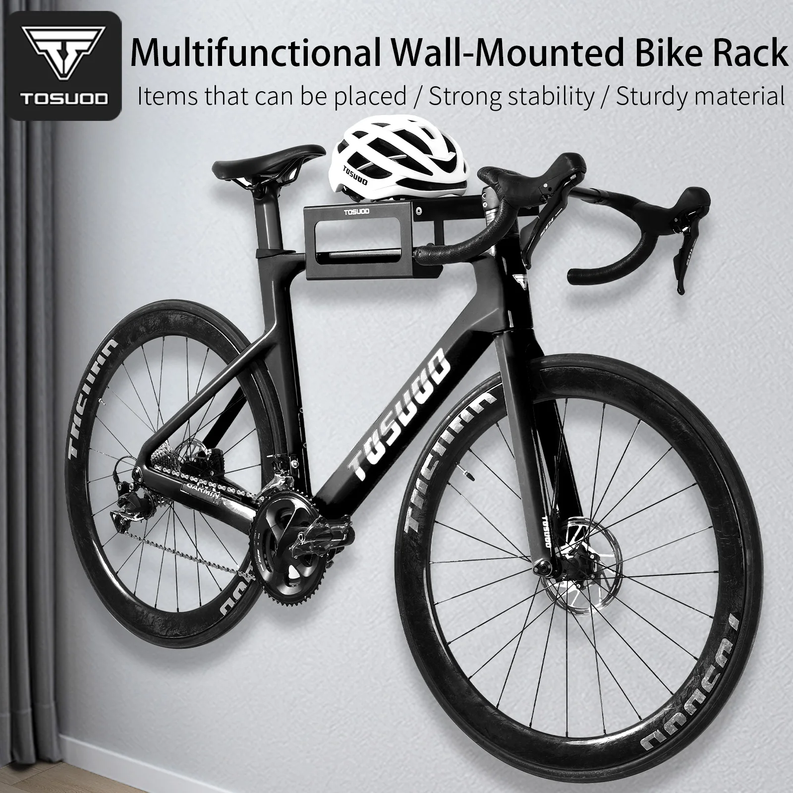 TOSUOD Wall Mounted Bike Rack Multifunction Bicycle Holder Thickened Home Storage MTB Road Bike Stand Parking Hanger Hook