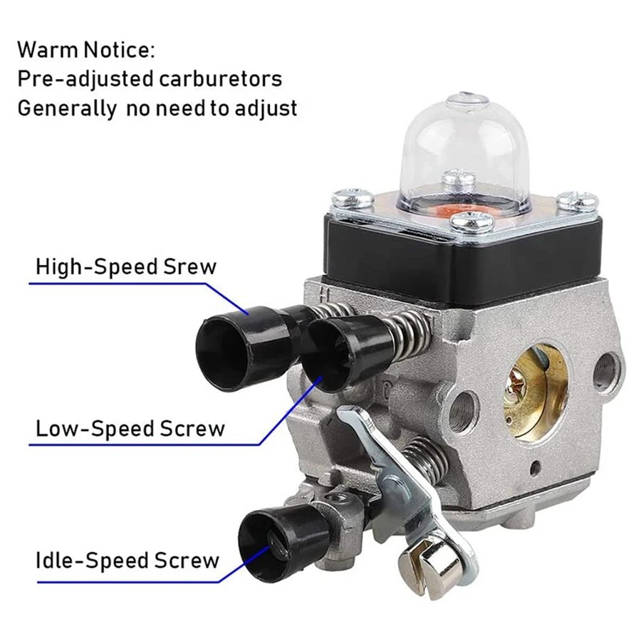 Imagem -05 - Carburador para Stihl Aparador de Cordas Comedor de Ervas Daninhas Fs55 Fs55r Fs38 Fs45 Fs46 Km55 Hl45 Fs45l Fs45c Fs46c Fs55c Fs55rc