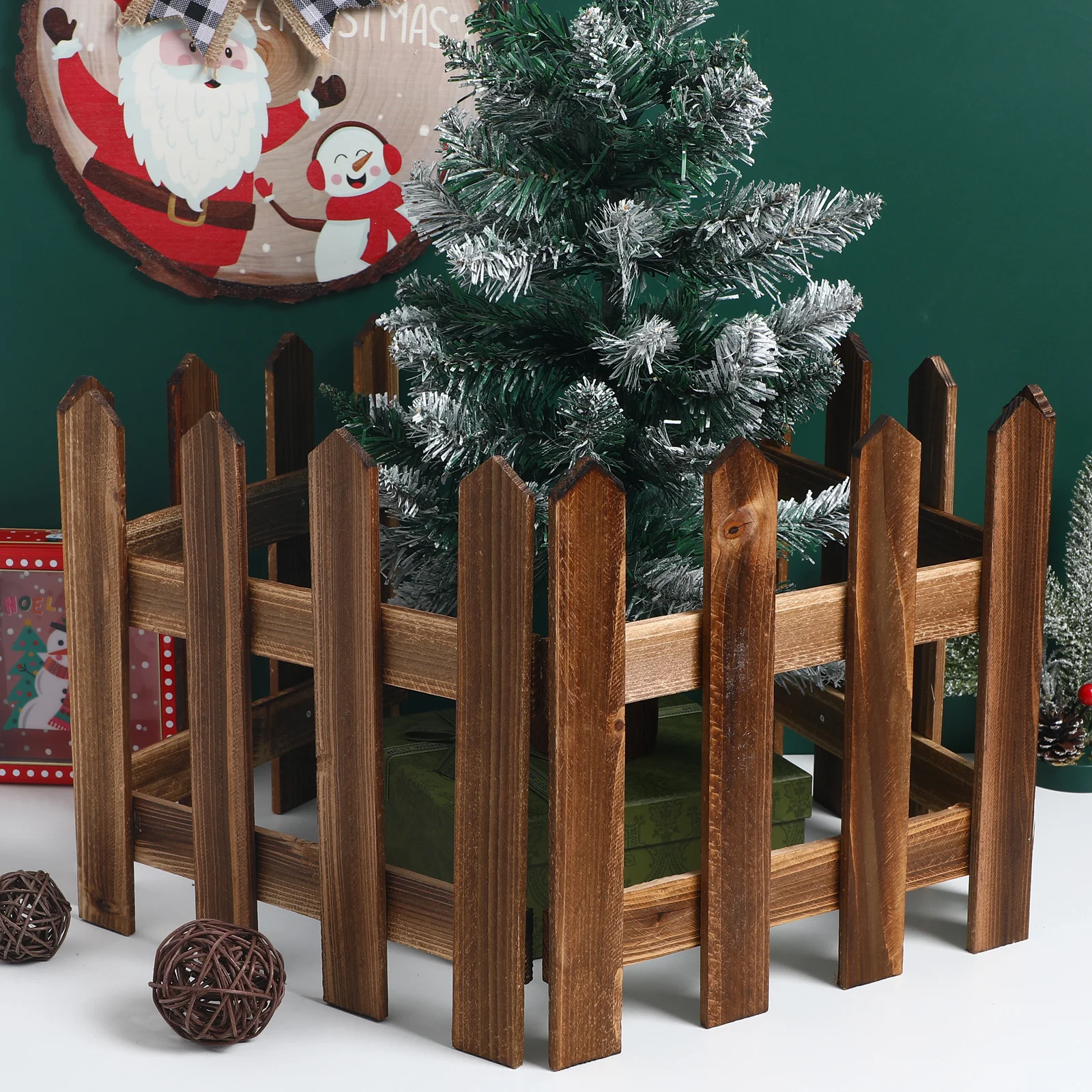 Pannello per recinzione carbonizzata per esterni 47x12 pollici Bordo decorativo in legno anticorrosione per letto da fiori con balcone da giardino