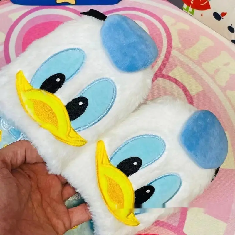 Disney Cartoon Donald Duck Cotton Slippers Alien Autumn Winter Women Warm Anti Slip Indoor Slippers Parent-child Home Shoes Gift