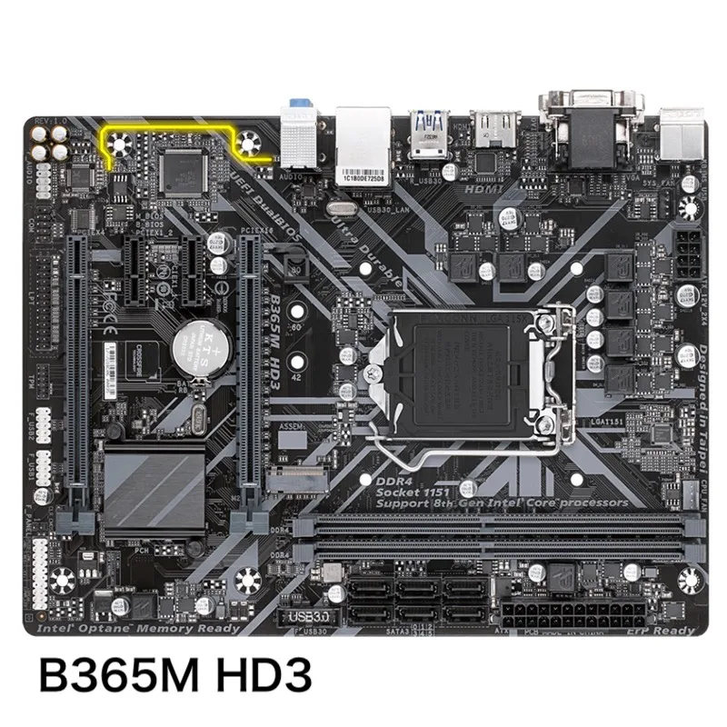 Placa base para Gigabyte B365M HD3, 32GB, LGA 1151, DDR4, Micro ATX, 100% probada, funciona completamente, Envío Gratis