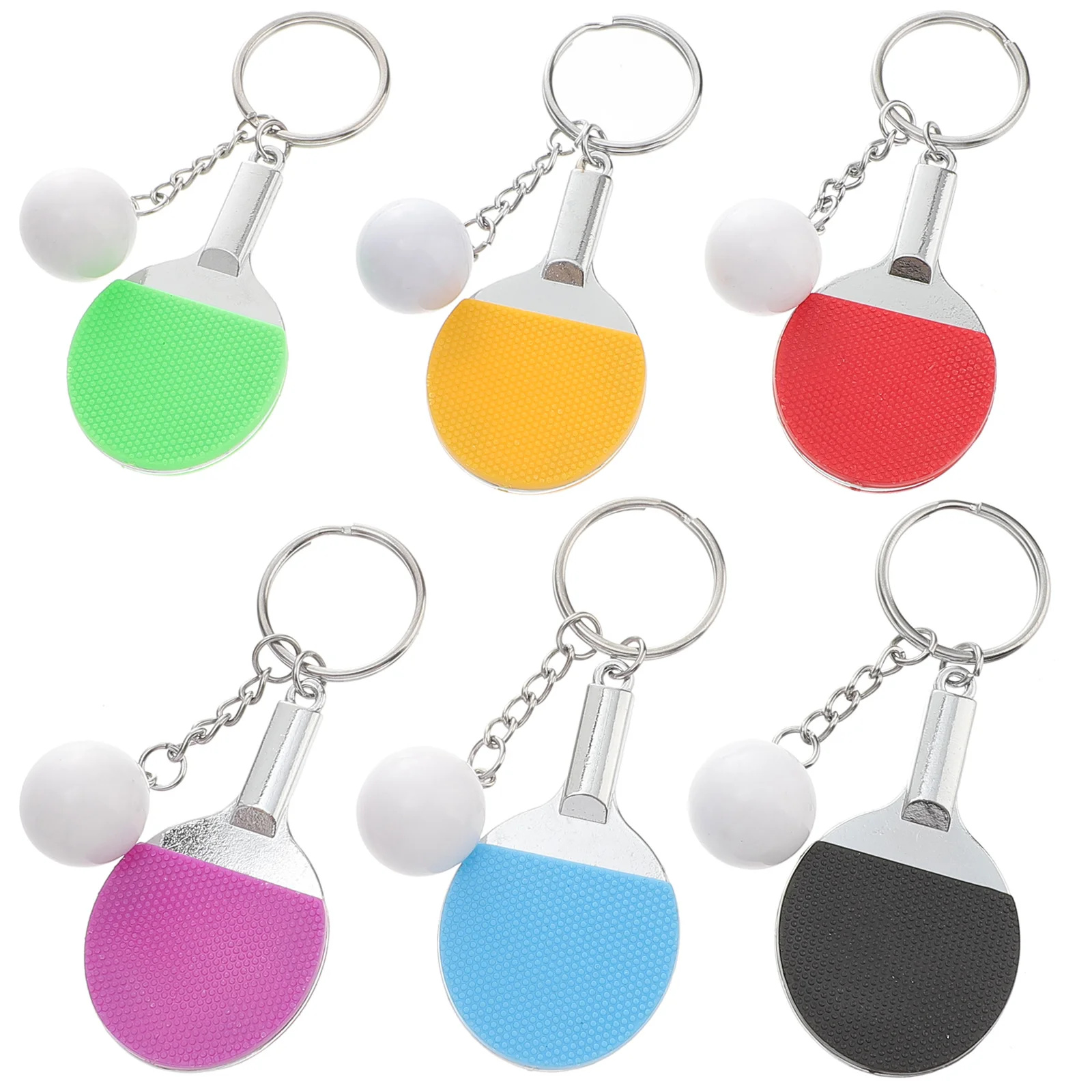 6 Pcs Key Ring Keychains Racket Bag Pendant Sports for Backpack Table Tennis Keyrings Pendants Pingpong Holder