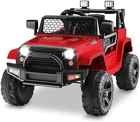 

Ride on Car, 12V Battery Powered Truck Vehicle with Remote Control, Spring Suspension, lights, Music, Horn, MP3, USB &