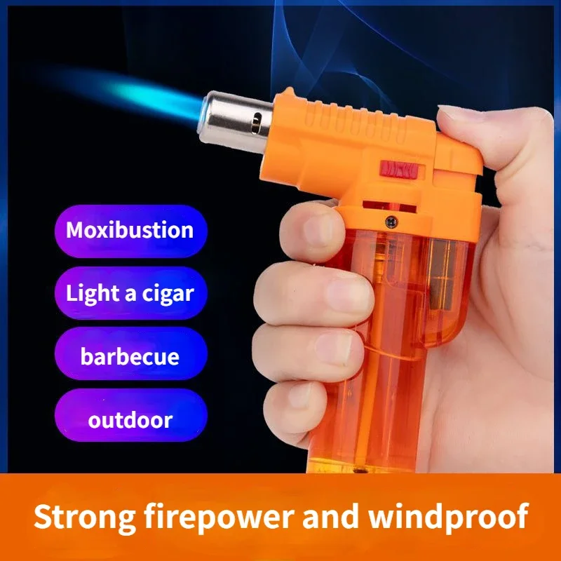 

Torch Lighter Inflatable Windproof Adjustable Flame Suitable for Cigar Baking Barbecue High Temperature Flame Spray Gun Igniter