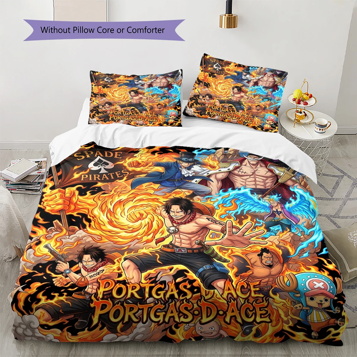 Funda nórdica suave y cómoda con diseño de One Piece, regalo de ropa de cama para niños, varios tamaños a elegir -HE100