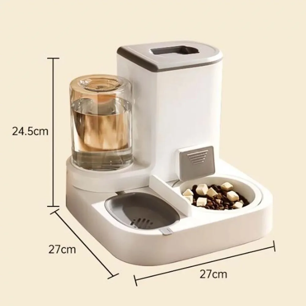 Automatic Pet Feeder and Water Food Dispenser, Gravity Refill Feeding, Large Capacity, Dogs and Cats, 2 in 1