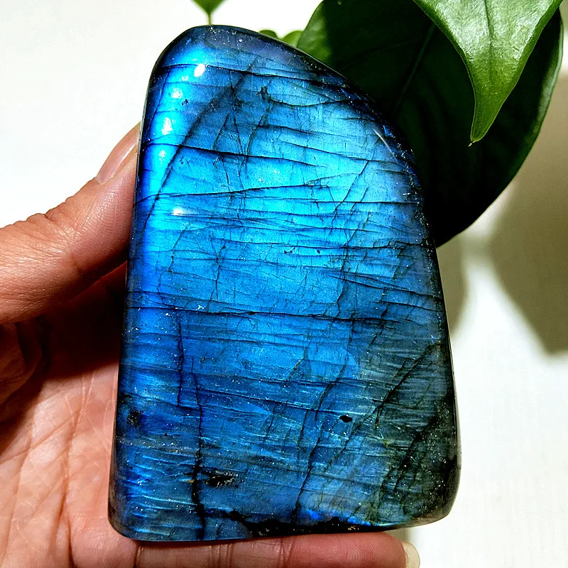 AA  Natural Stone Devil Blue Labradorite Crystal Freeform Witchcraft Meditation Energy Exorcise Feng Shui Crystal Room Decor