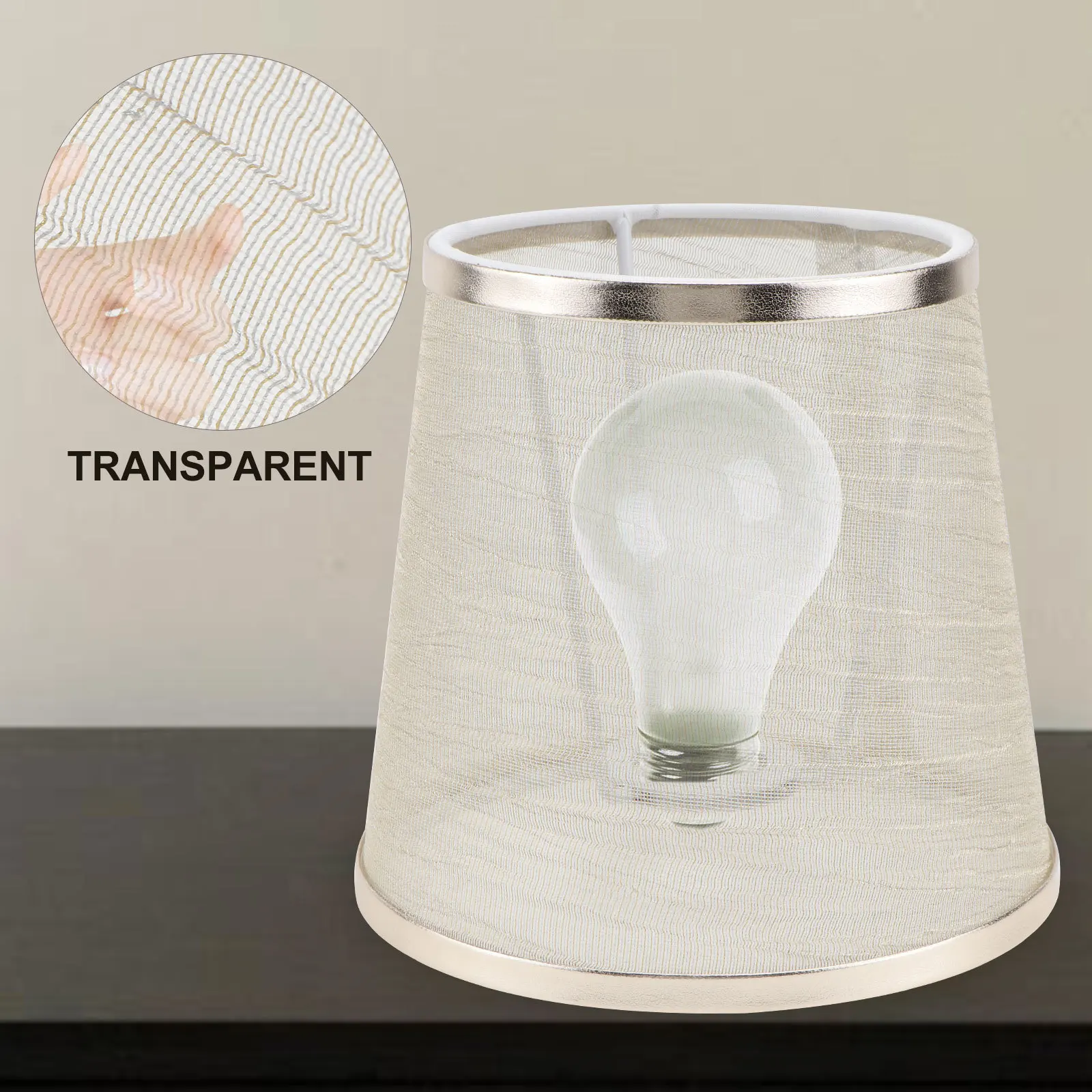 

1pc Cloth Lampshade Transparent Chandelier Cover For Kitchen Living Room Household Light Fixture Retro Lamp Cover Protection