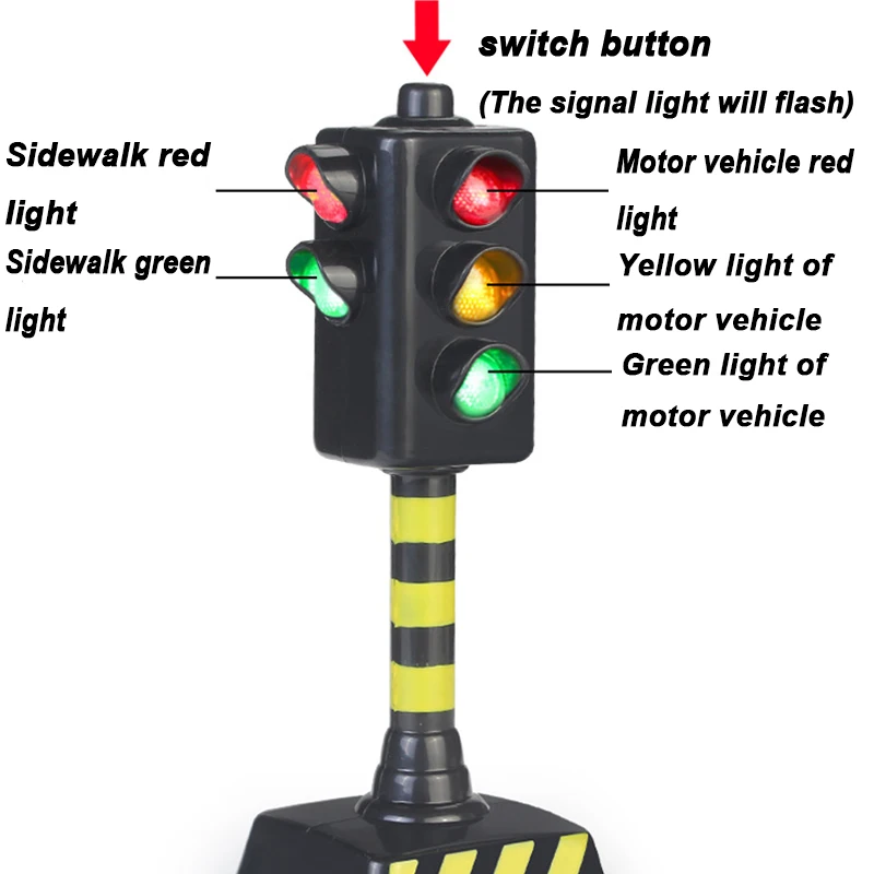 Sygnalizacja świetlna klocki sygnalizacja Model elektronika zabawka znak drogowy symulacja scena drogowa dzieci edukacyjne