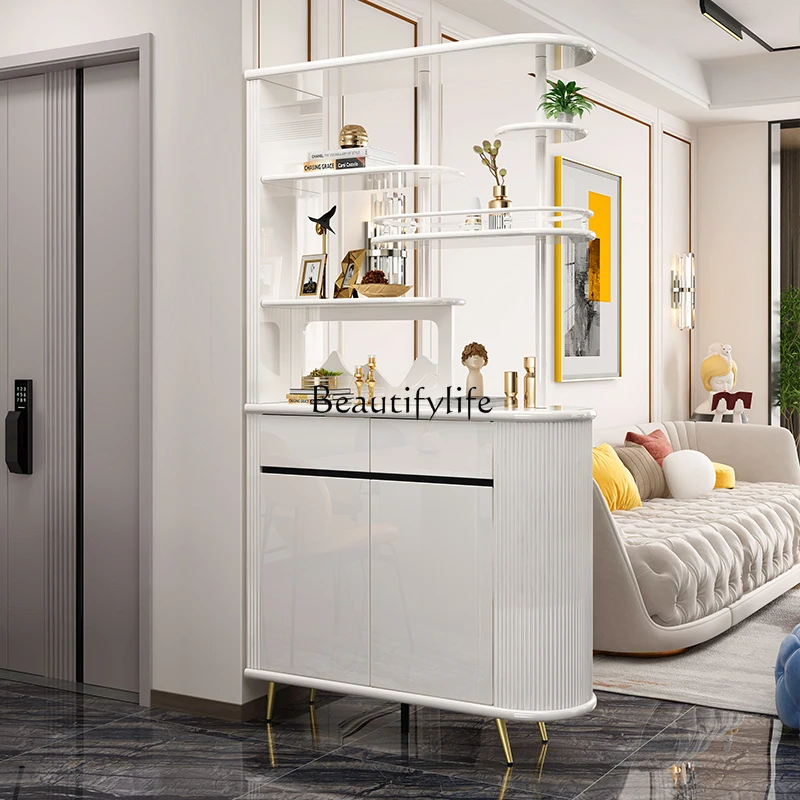 

*Home light luxury door cabinet, cream wind partition cabinet, double-sided wine cabinet, shoe cabinet integrated against the