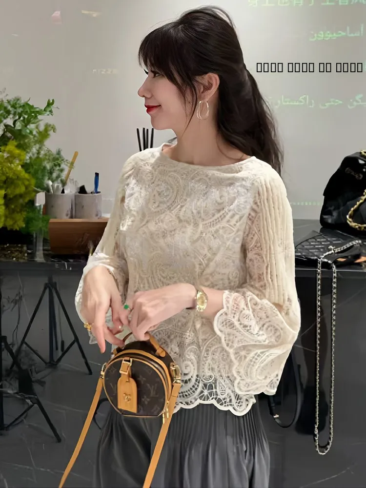 Modisches Frühherbst-Damen-Set mit Weiten Hosen und Lässigem Oberteil im Französischen Stil mit Hoher Taille