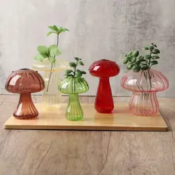 New Hydroponic Flower Bottle Transparent Mushroom Glass Vase Glass Home Decoration Flower
