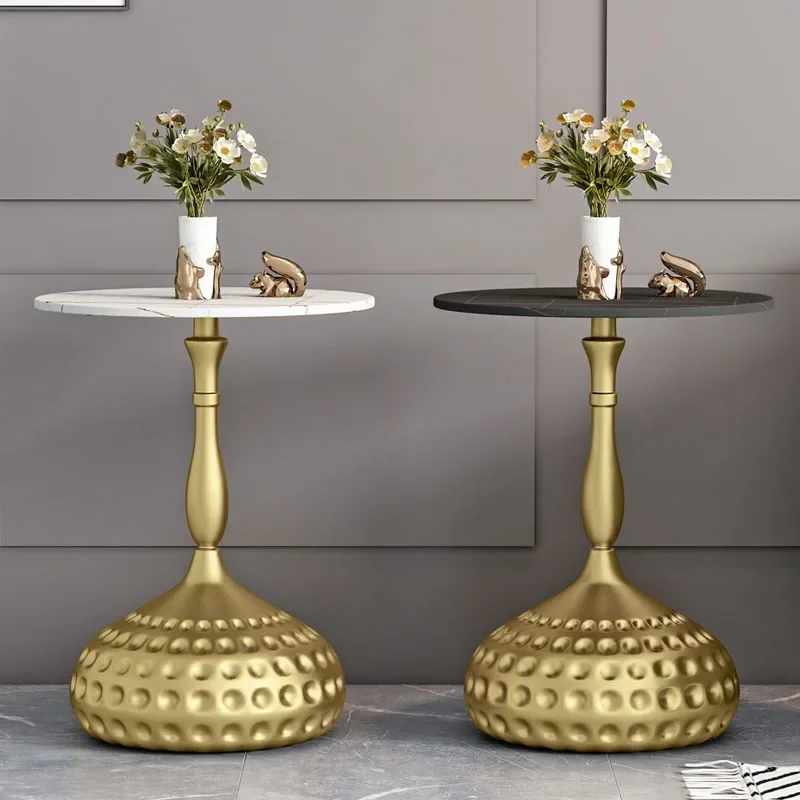 Picture 3: Wholesale living room furniture sofa side metal tray table blue gold color marble top side table