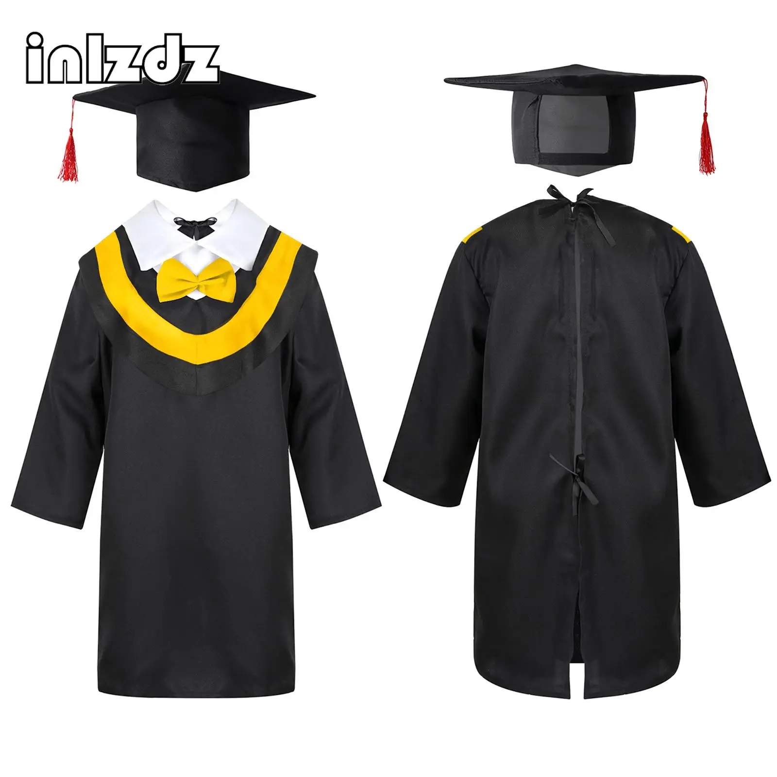 

Unisex Children Preschool Primary School Graduation Gown+Tassel Cap for Kids Student Graduation Party Clothes Dress Up Outfit