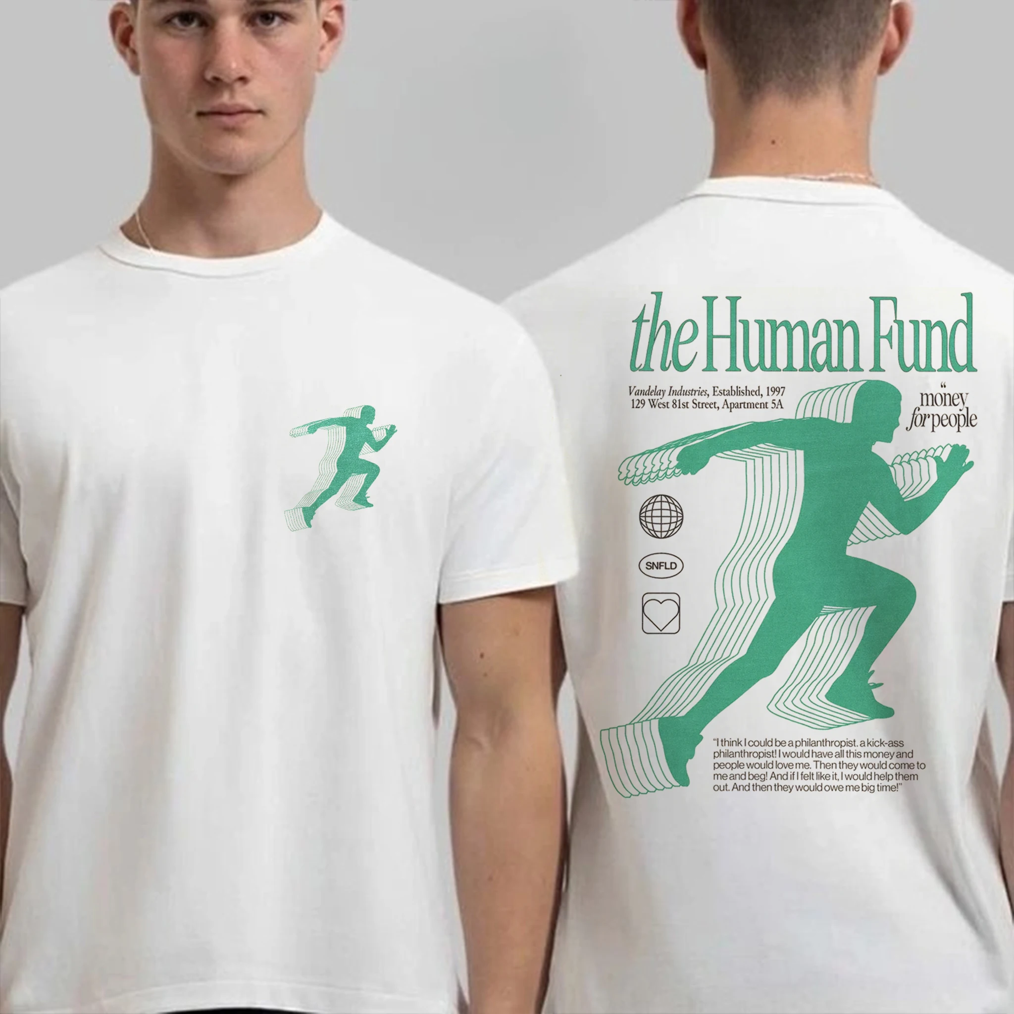 The Human Fund Seinfeld George Costanza Graphic T-shirt Trendy Men Women's 90s Cotton Aesthetic Streetwear Casual Tee Tops
