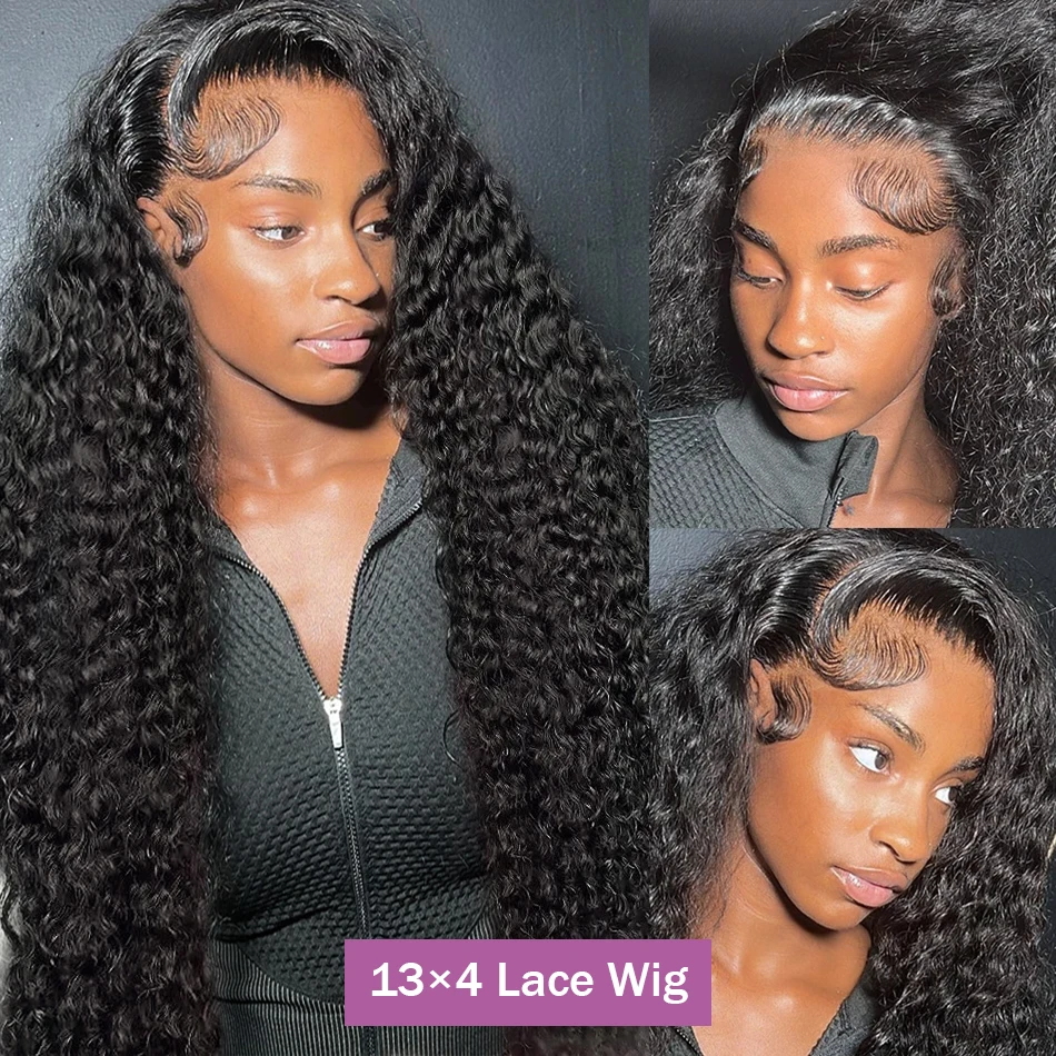 Deep Wave Lace Front Human Hair Wigs 180% Density 13x6 Lace Frontal Wigs 100% Human Hair Deep Wave Lace Front Wig Pre Plucked