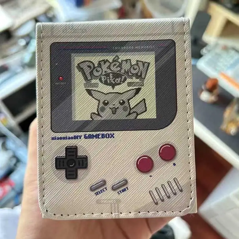 Ptcg ريترو الألعاب وحدة التحكم علبة كرتون صندوق تخزين Ygo Opcg Ptcg لطيف جمع بطاقة جلدية المغناطيسي الوجه علبة كرتون دمى هدايا #2