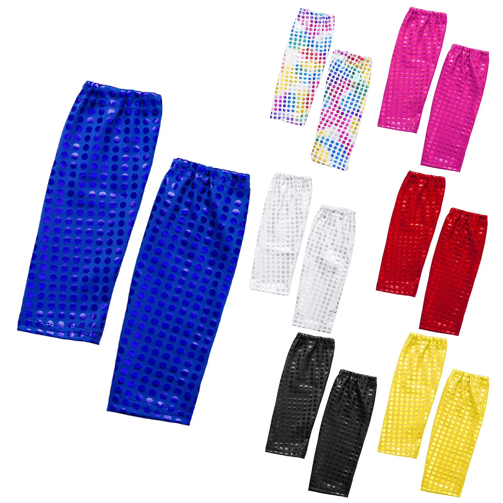 

1 Pair Kids Girls Fashion Metallic Dots Dance Gloves Unisex Children Ballroom Jazz Latin Dance Performance Costume Accessories