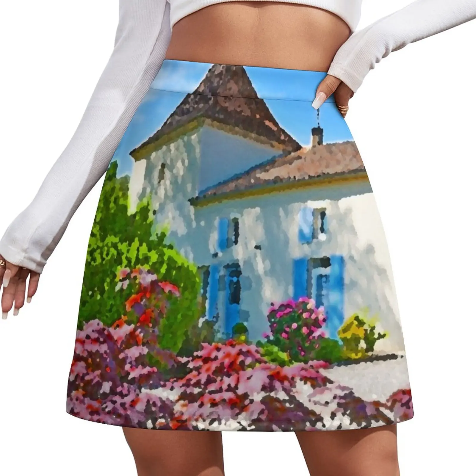 French Country Manoir House Mini Skirt Clothing elegant social women's skirts clothes for women