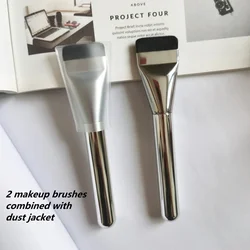 2 Pcs Ultra Thin Foundation Brush Soft Hair Thin Face Contour Brush BB Cream Blend Foundation Cream Makeup Brush Mask Brush