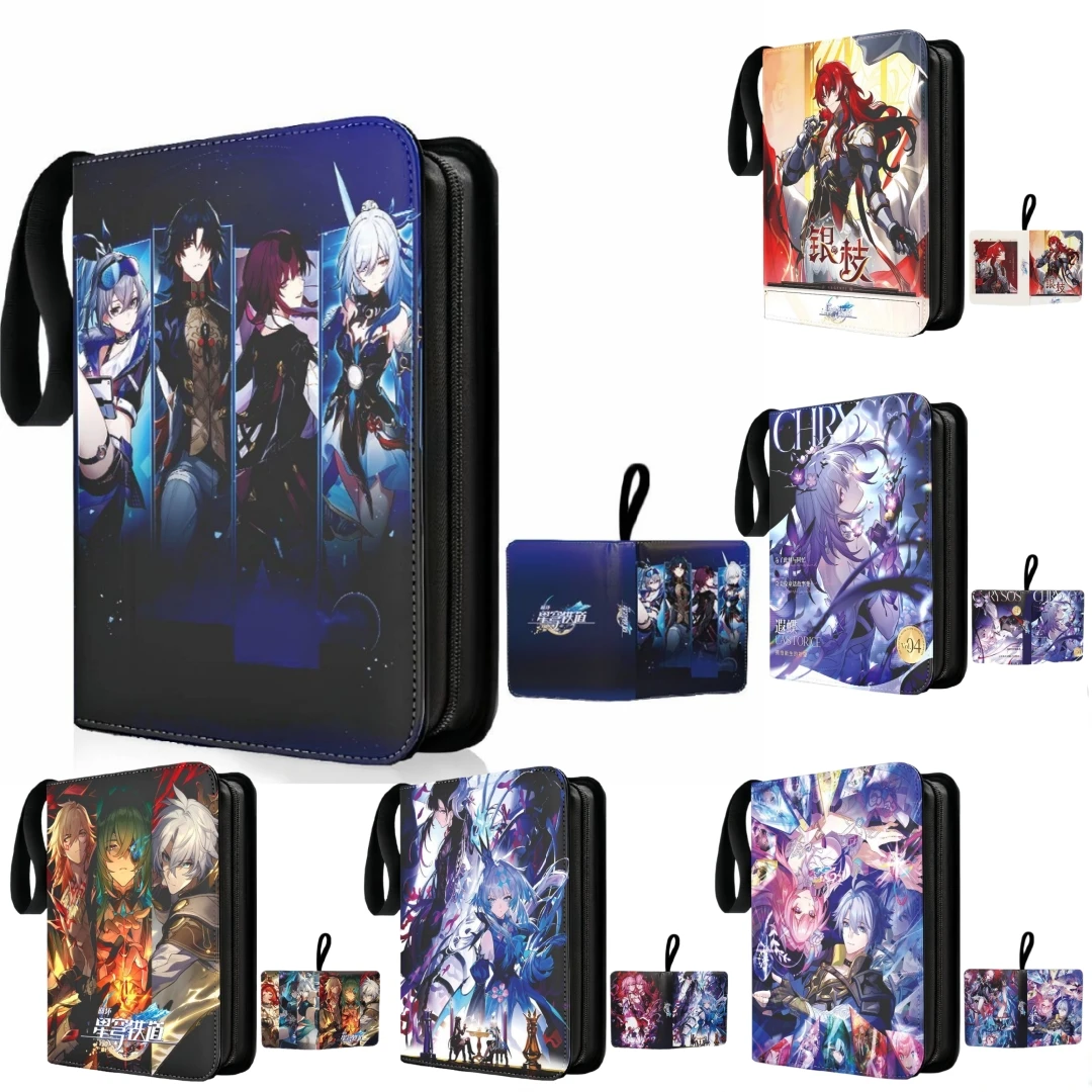 

Honkai:Star Rail кожаный переплет для карт Khaslana Robin Zipper Book 400/900, карманный держатель для карт TCG, хранилище значков, подарок для фанатов игр