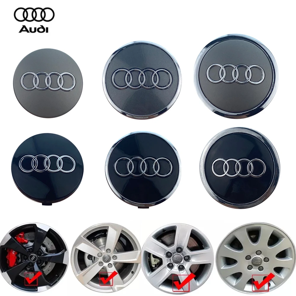 20pcs For Audi A3 A4 B8 A6 C7 A5 Q5 Q3 Q7 S3 S4 S5 S6 S8 Car Wheel Hub Center Caps 60mm 61mm 68mm 69mm Rim Cover Accessorie