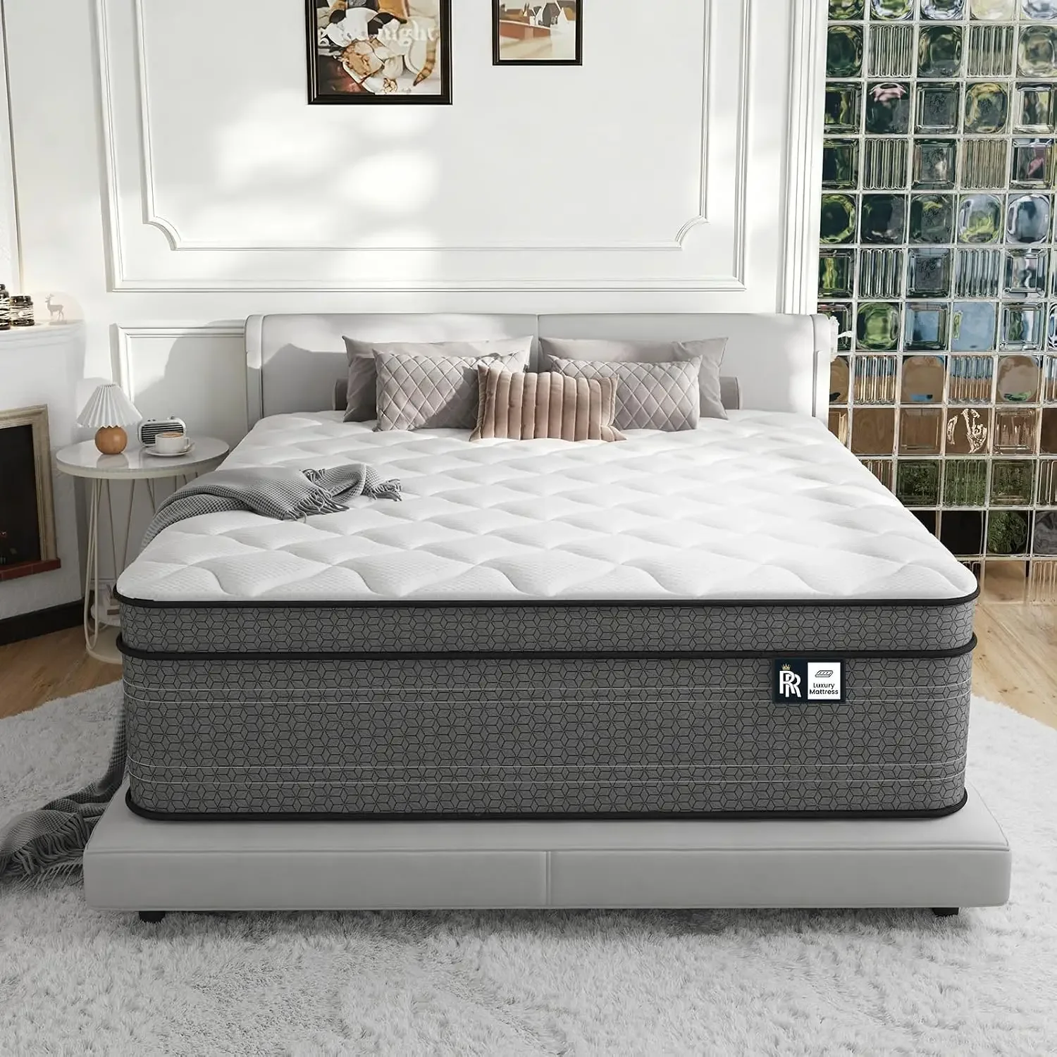 14 Inch Queen Mattress, Medium Firm Hybrid Mattress, CertiPUR-US | Luxury Hotel Feel, Pressure Relief, 7-Zone Pocket Springs, Co